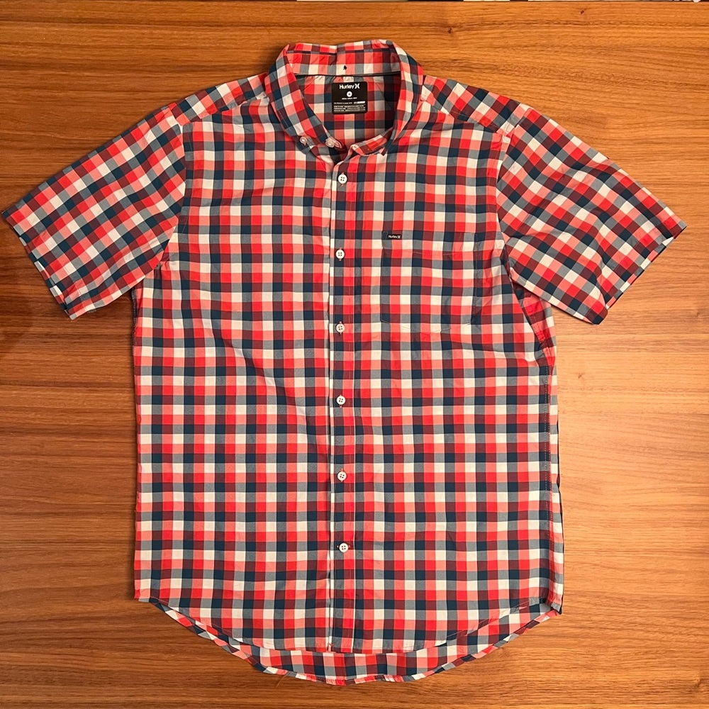 Hurley Red and Blue Plaid Shirt